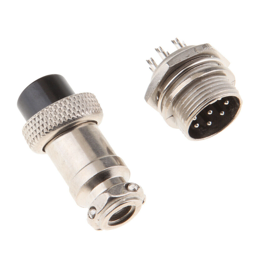 1set GX16 8Pin Male & Female Aviation Socket Plug Wire Panel Connector