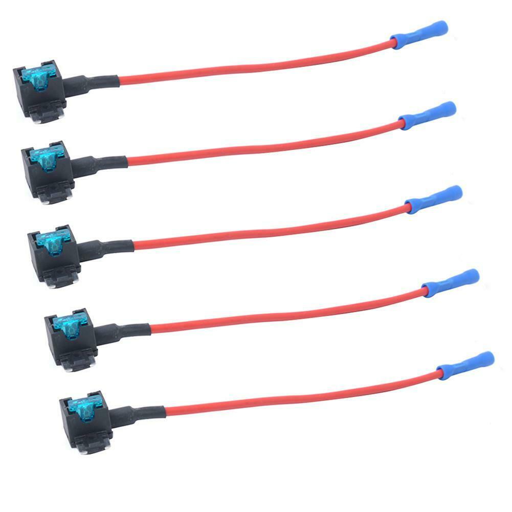 5 Pack Mini Size Car Add-a-circuit Fuse Tap Adapter with 15A Micro Fuse @