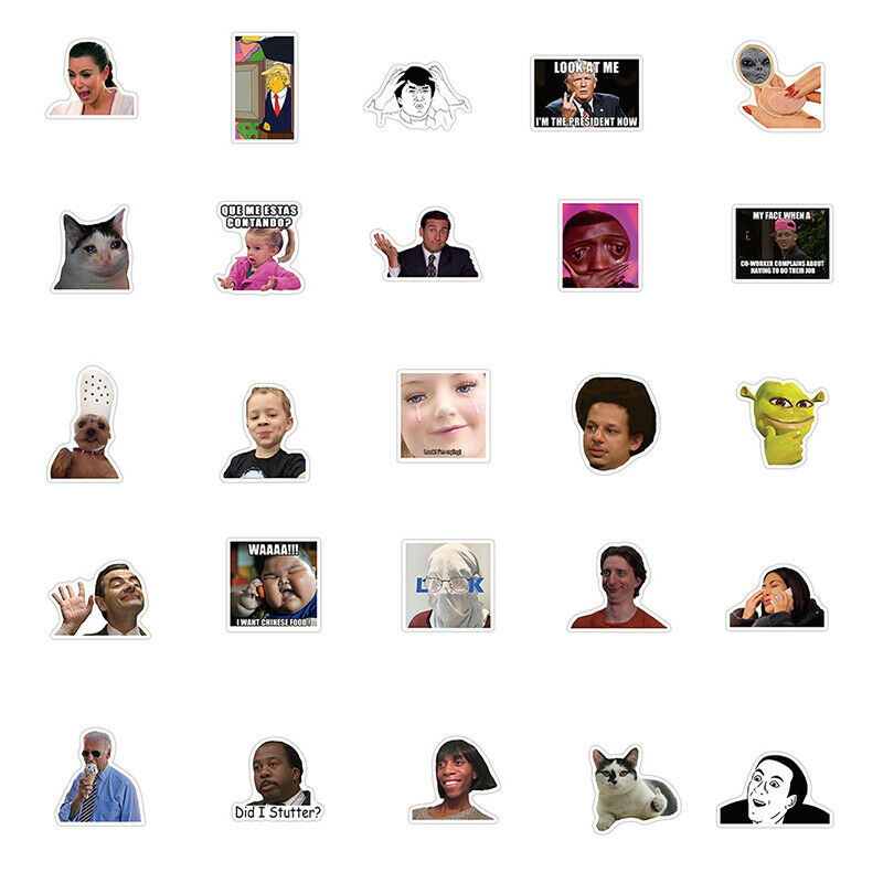 50Pcs Fashion Expression Stickers Guitar Skateboard Decals Stationery Kids T SJ