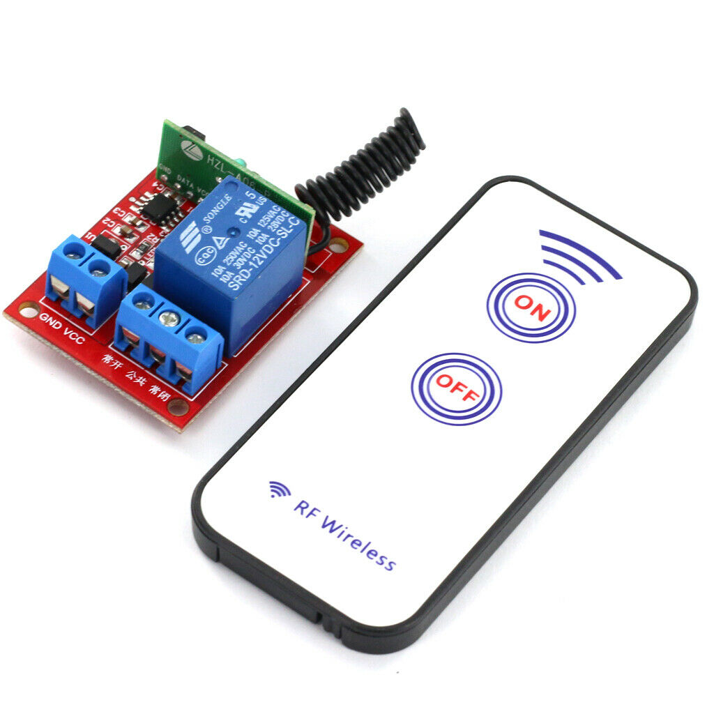 12V One Channel 433MHZ RF Wireless Relay Board with Remote Control 15-30m
