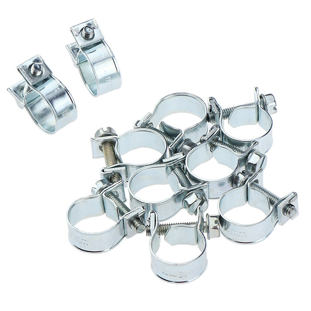 10pcs Hose Clip Water Pipe Hose Clamps Fuel Line Clamp-Ø 13 - 15mm