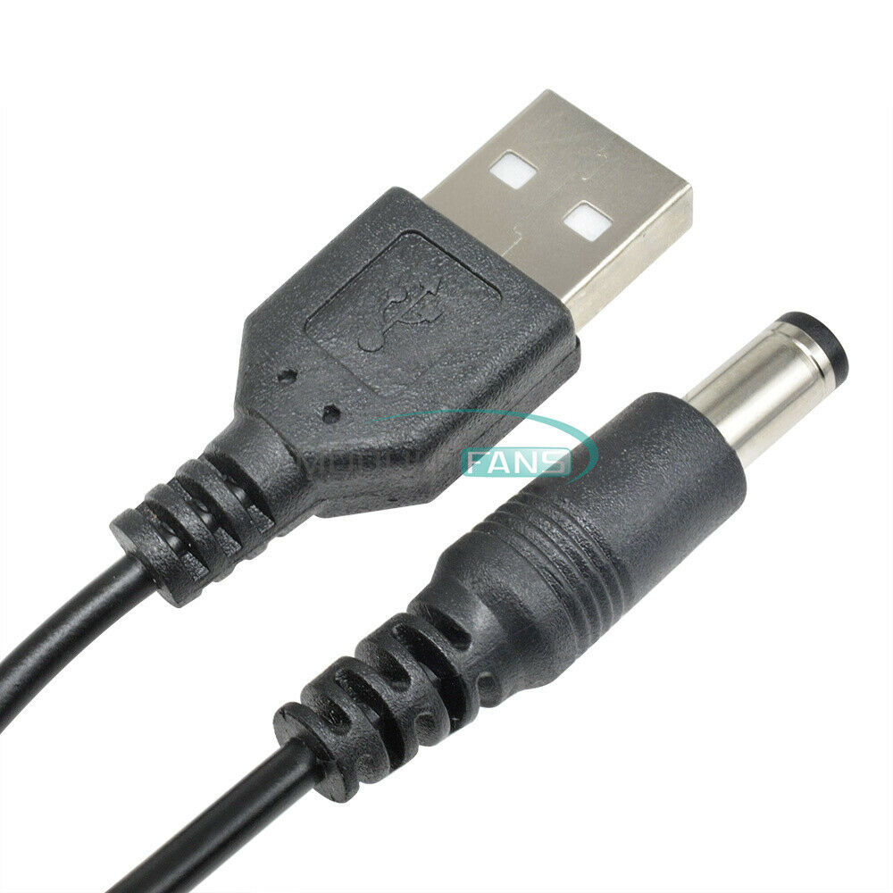 2PCS USB 2.0 to DC USB to power line Cable MCU Power Supply 5.5mm X2.5mm 5.5X2.1