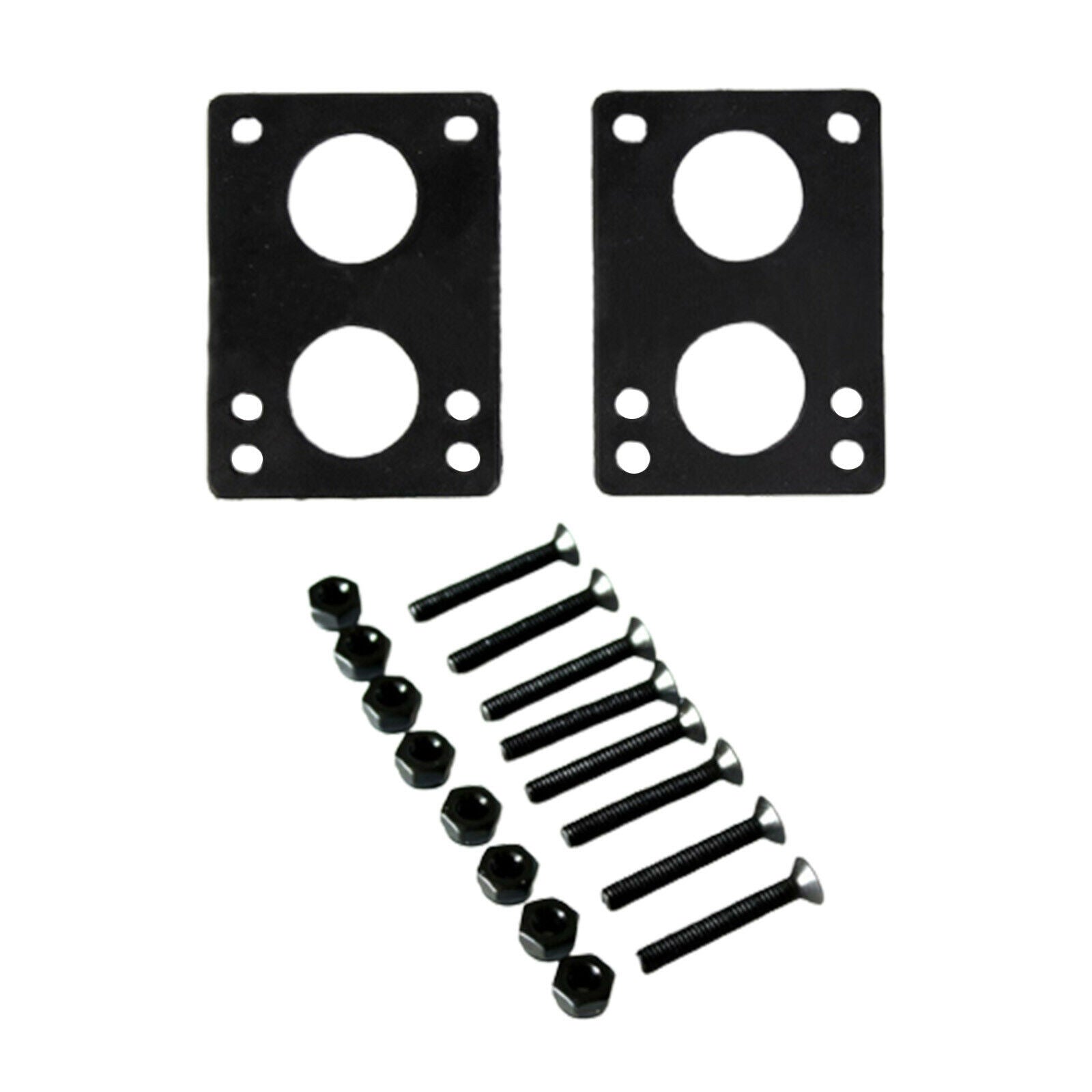 2Pieces Skateboard Longboard Flat Rubber Shock Pads Trucks Decks Tools Black