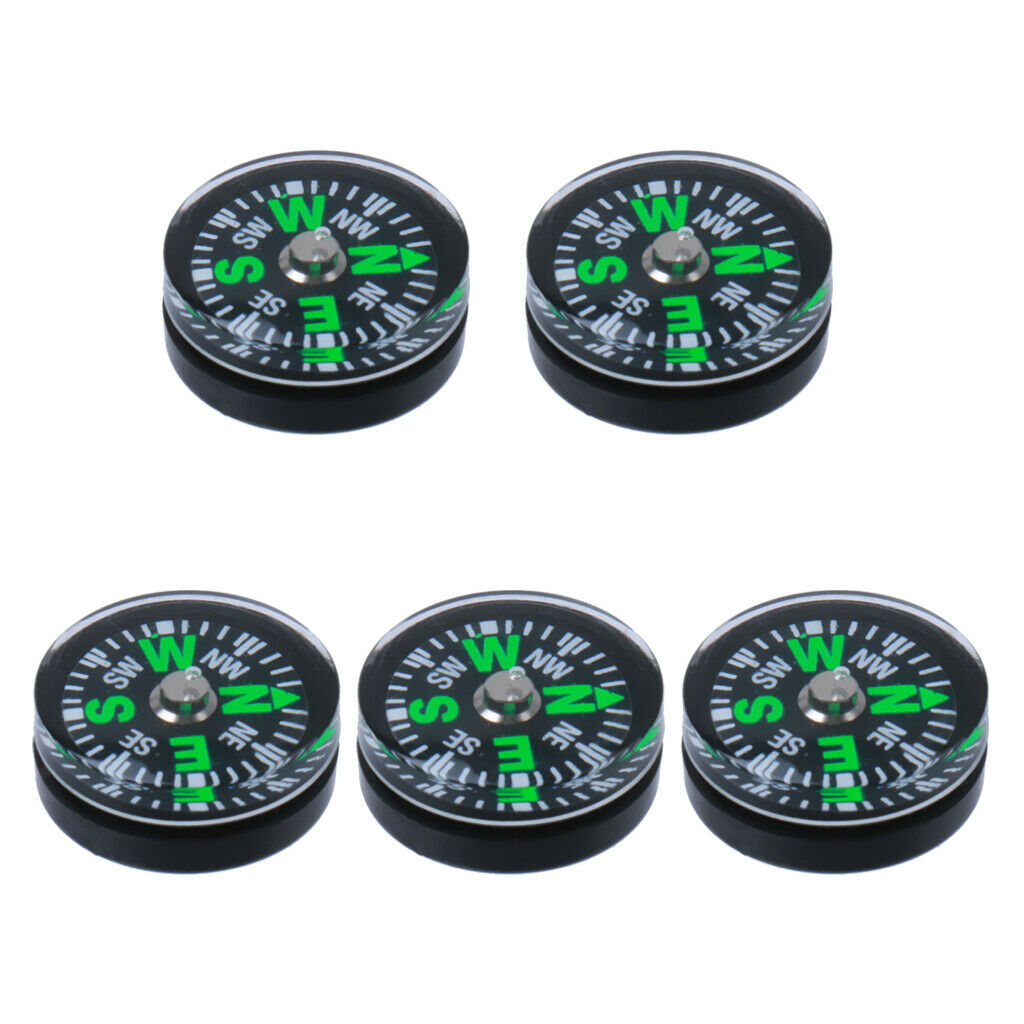 5X Pocket Survival Liquid Filled Button Compass for Camping Hiking