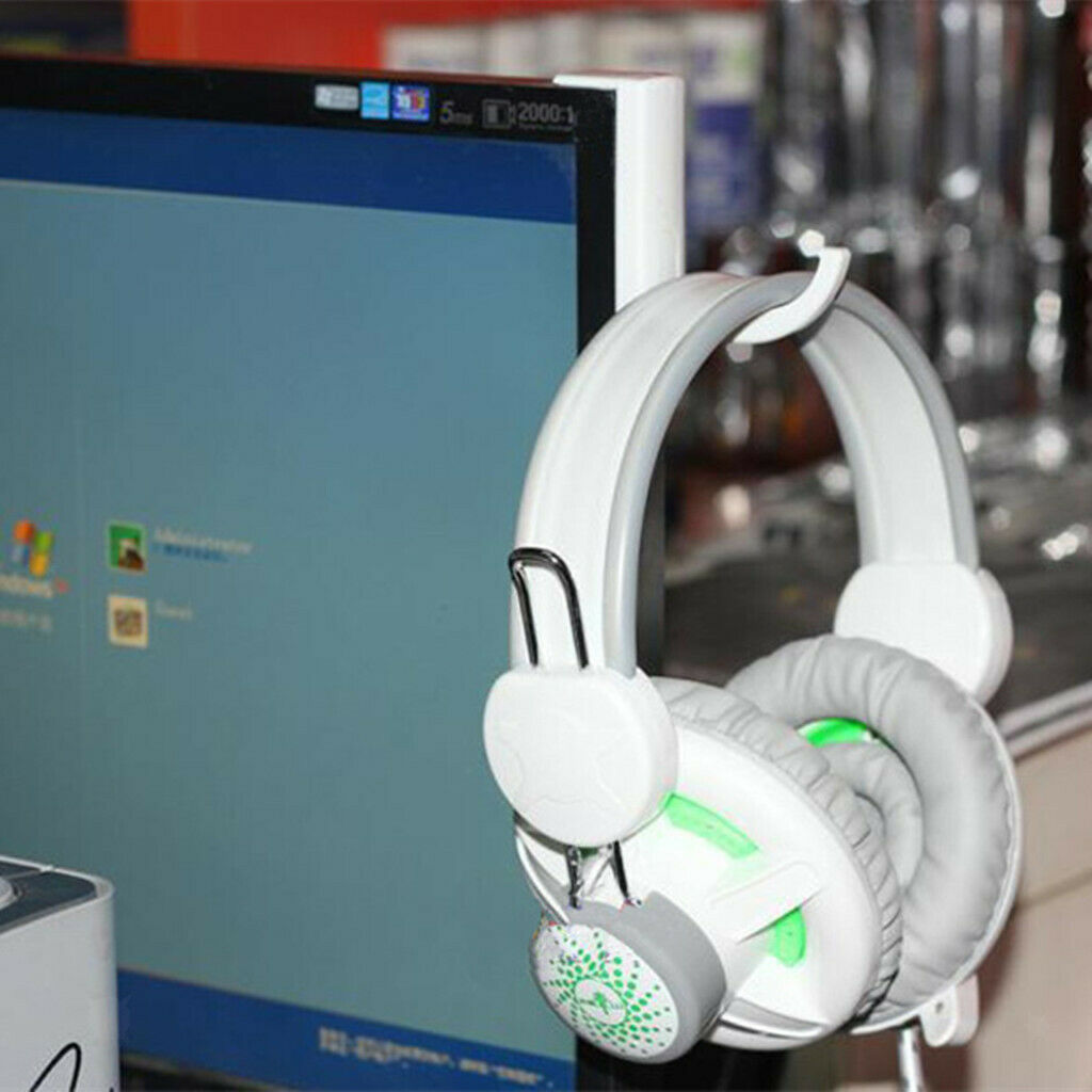2Pack Stick-on Headphone Hook Headset Earpiece Hanger Wall PC Monitor Earphone