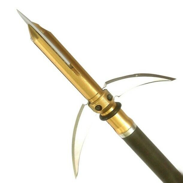 12pcs Hunting Broadhead 100Grain Barbed Sharp Blade Arrowheads Field Points Tips