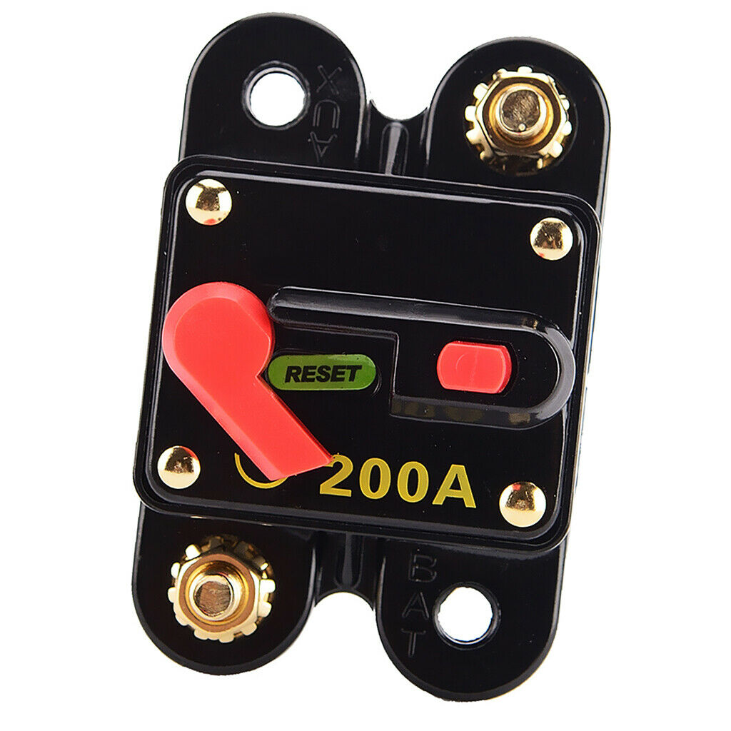 9V-48V DC Waterproof 200 Amp Circuit Breaker with Manual Reset Switch