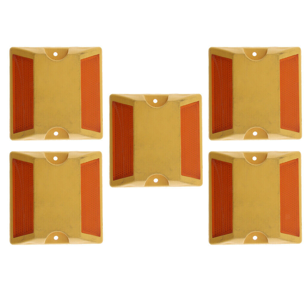 (5 Pack) Commercial Reflective Road Pavement Marker (Yellow)
