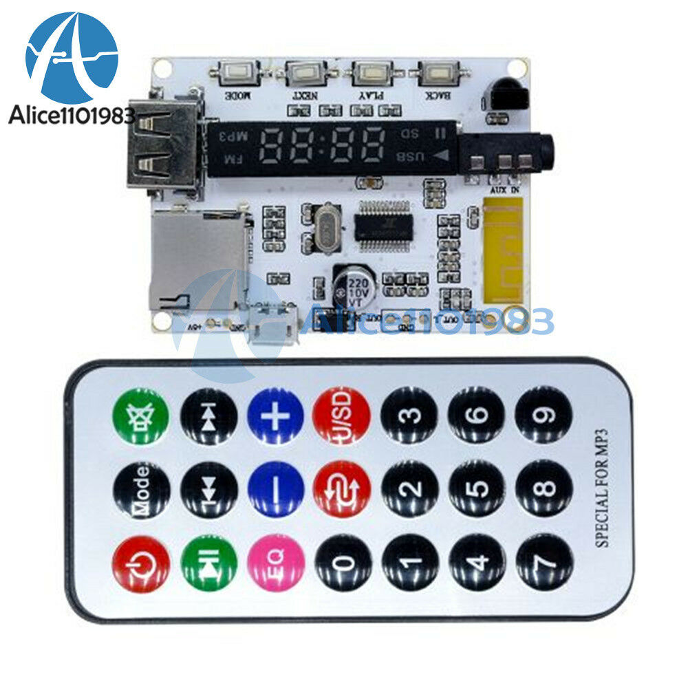 Bluetooth Sound Decoder Infrared Remote Control Board Car MP3 FM TF MicroSD Card