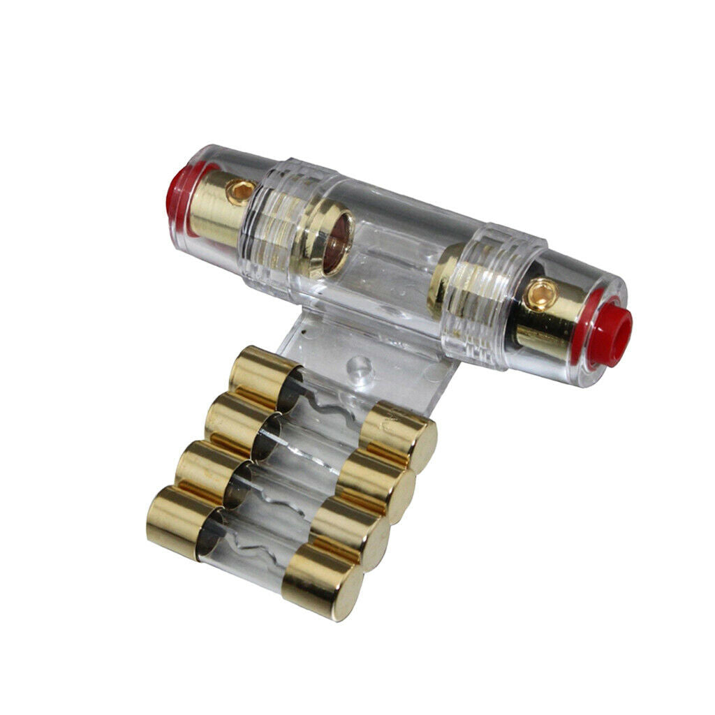 Audio 40 Amp Inline AGU Fuse Holder Fits 4 Gauge Wire Clear Fuse Holder