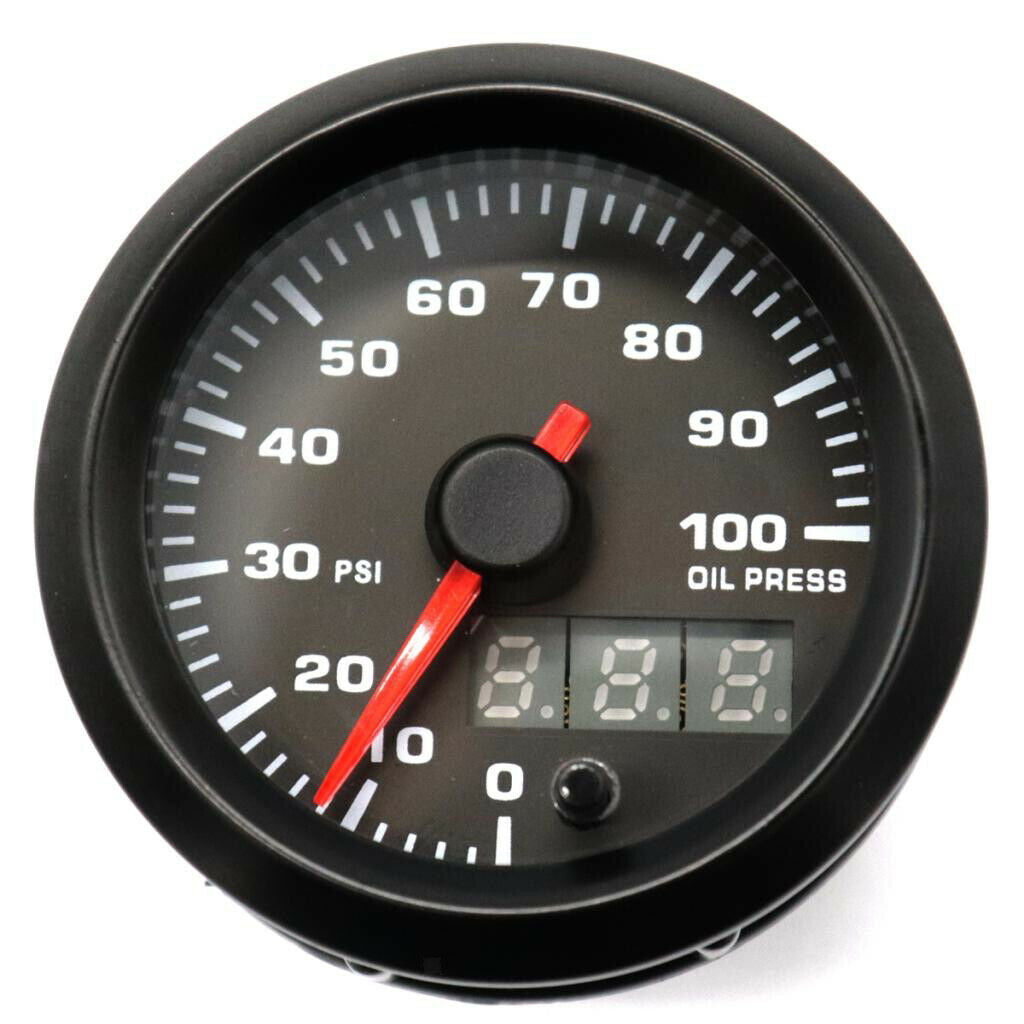 0 100 PSI Car Oil Pressure Display 7 Color LED Pointer Display