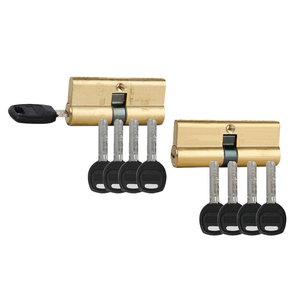 65MM 75MM Copper Key Cylinder Door Lock Barrel with 7 Keys for Door Garage Home