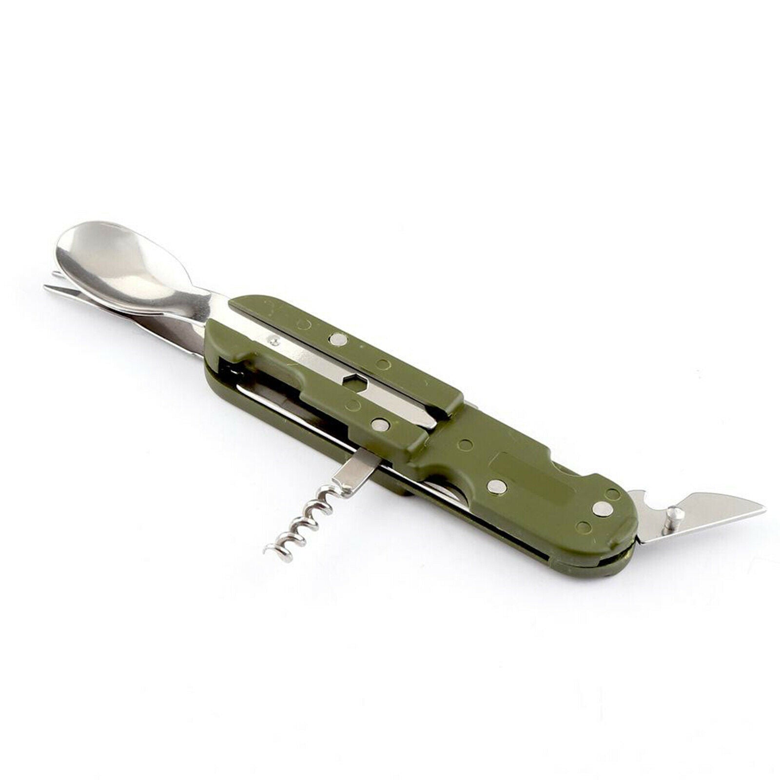 Multi-Function Portable Camping Tool, 4 in 1 Stainless Steel Fork Spoon Outdoor