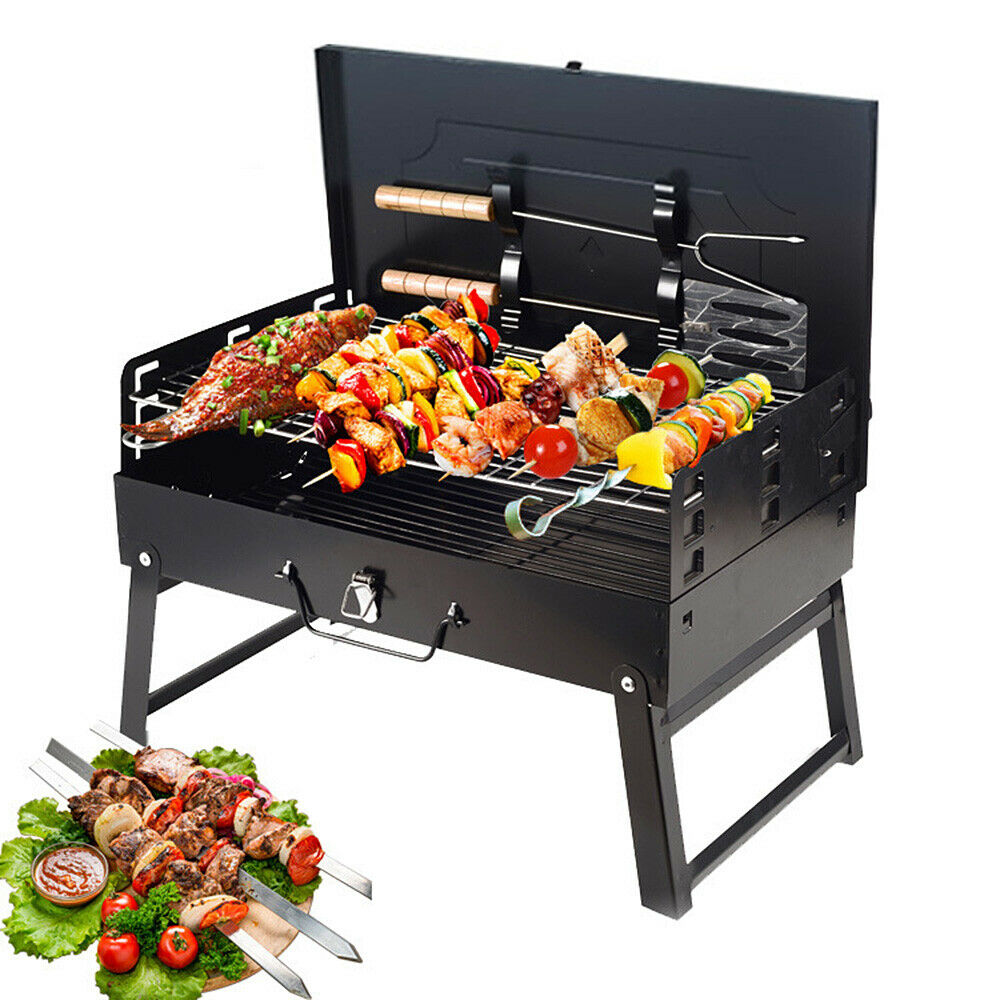 Charcoal BBQ Grill Folding Portable Barbecue Kabob Camping Patio Outdo