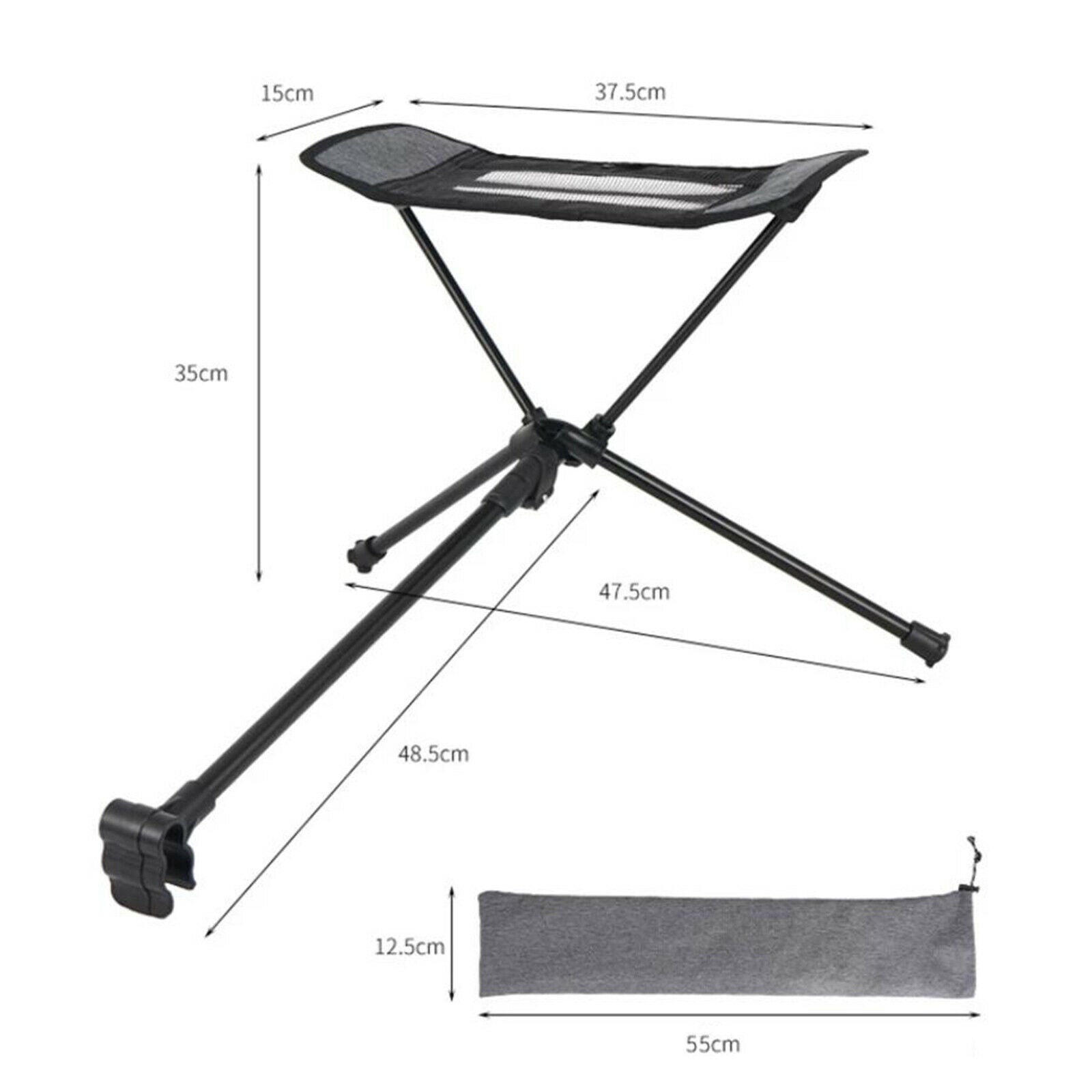 Folding Chair Footrest Foldable Fishing Picnic Chair Footstool Resting Seat