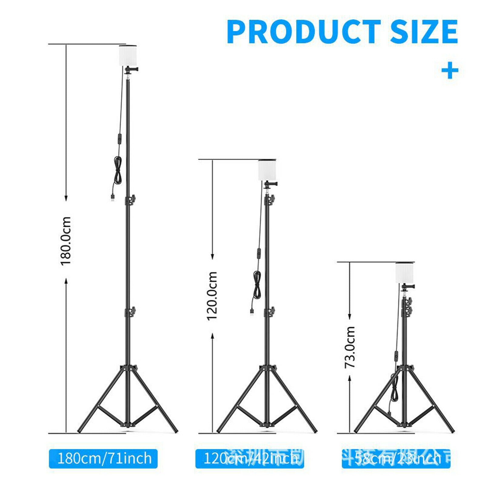Waterproof LED Camping Lights Tripod for Fishing, Photography, Patio