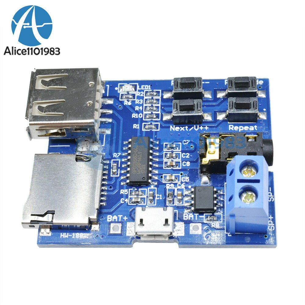 2Pcs TF/U Disk MP3 Format Decoder Board Amplifier Decoding Aaudio Player Module