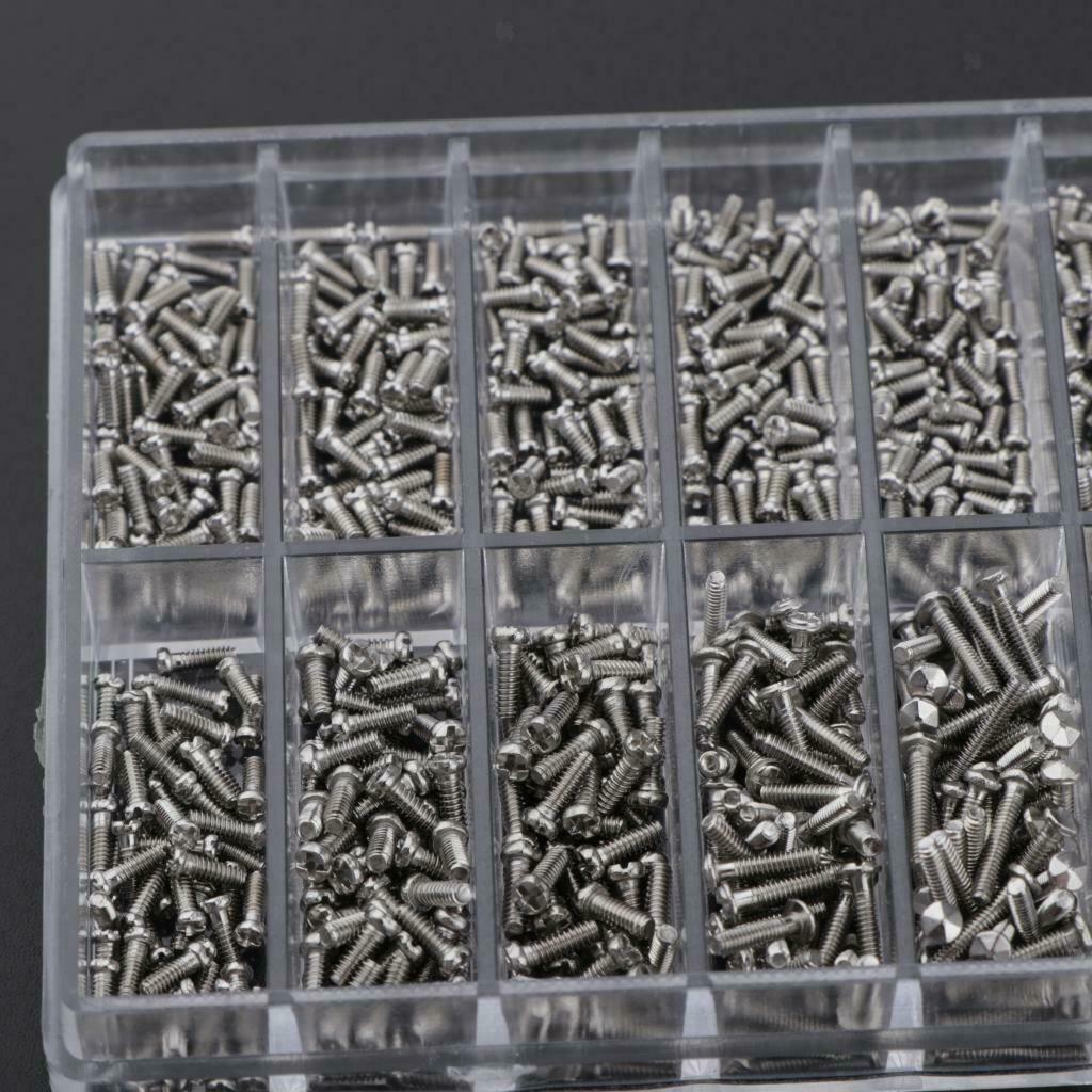 1000 Pieces Eyeglass Screws Repairing Tools Kit with Tweezer Cleaning Cloth