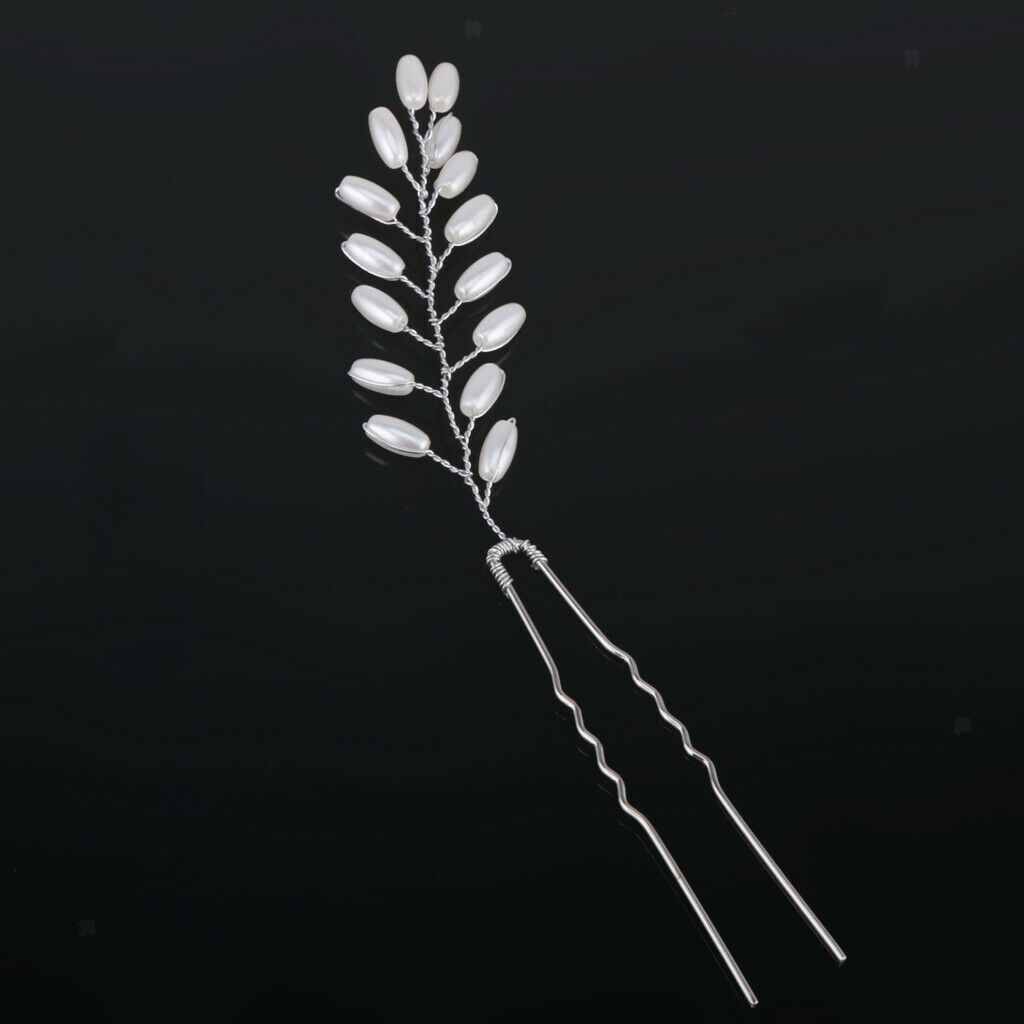 Bridal Hair Accessories White Leaf Barrette Hair Hoop Clip Hairpin Jewelry