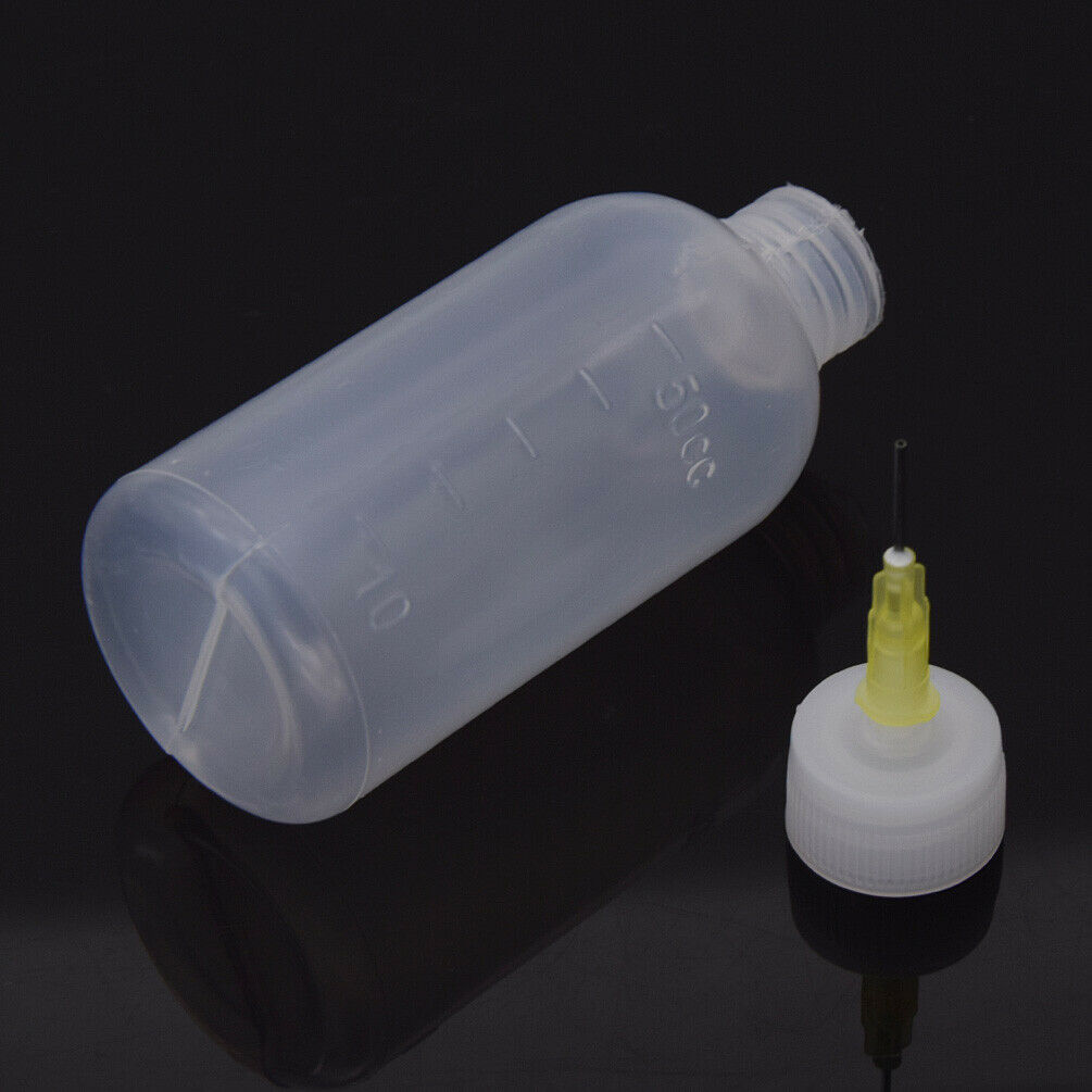 2Pcs 50ml Plastic Dispensing Bottle Squeezing with Needle Dispenser Soldering