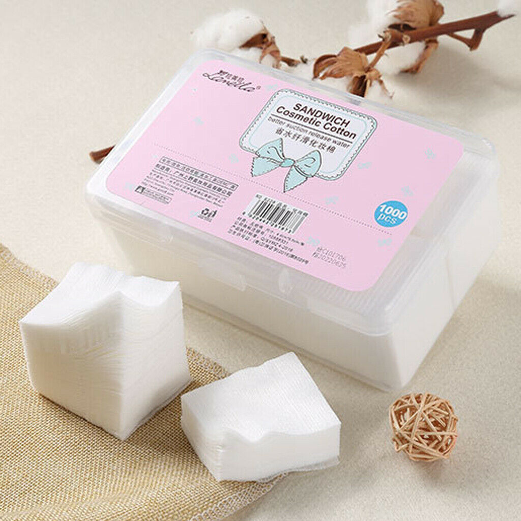 1000 Pieces / Set of Make-up Cotton Pads Squares, Facial Cleansing Tissue, Art
