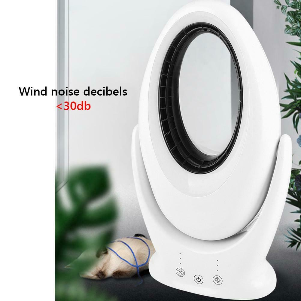 Bladeless Fan LED Nihgt Light USB Rechargeable Outdoor Home Electric Fan