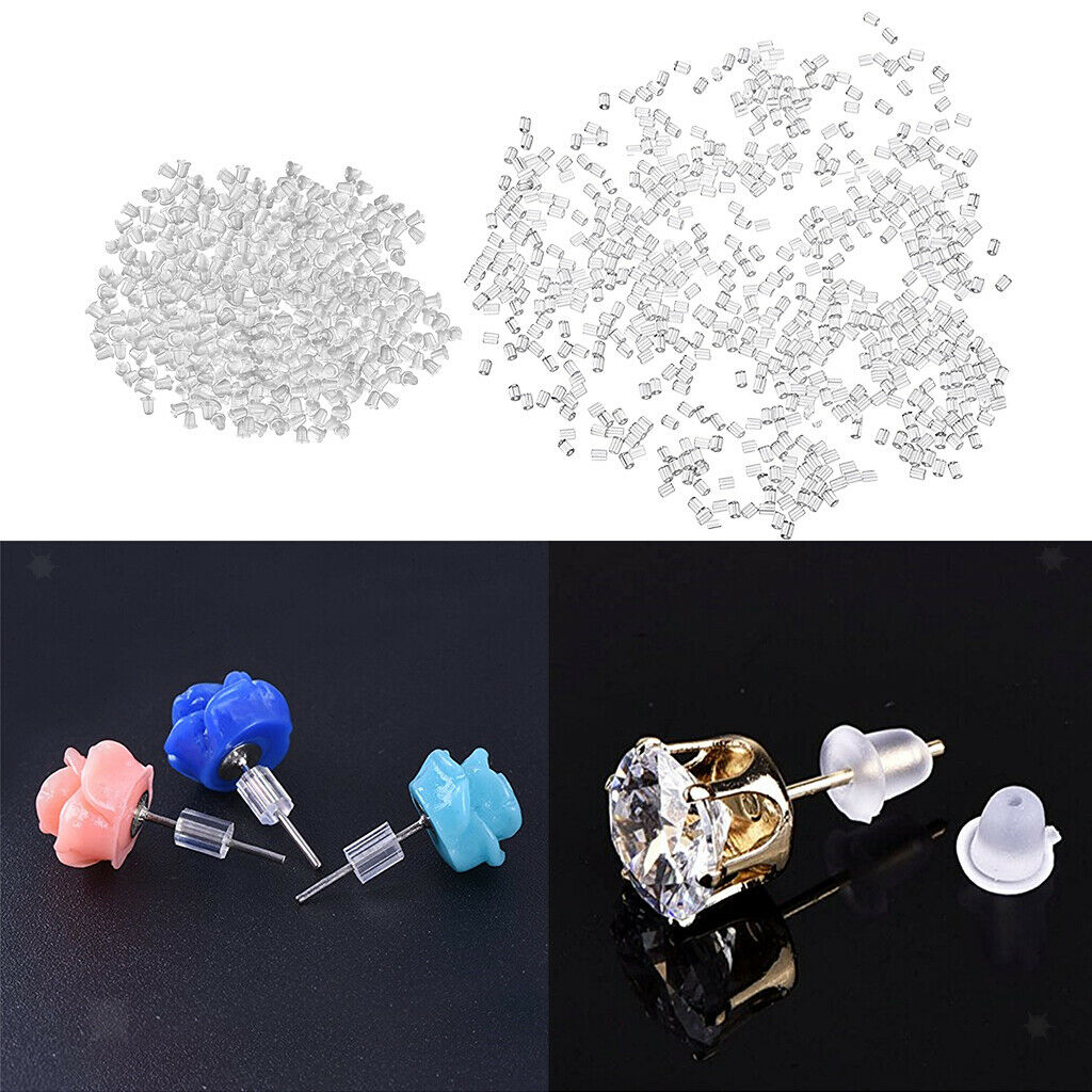 1000 pieces clear rubber earring safety backrests for craft