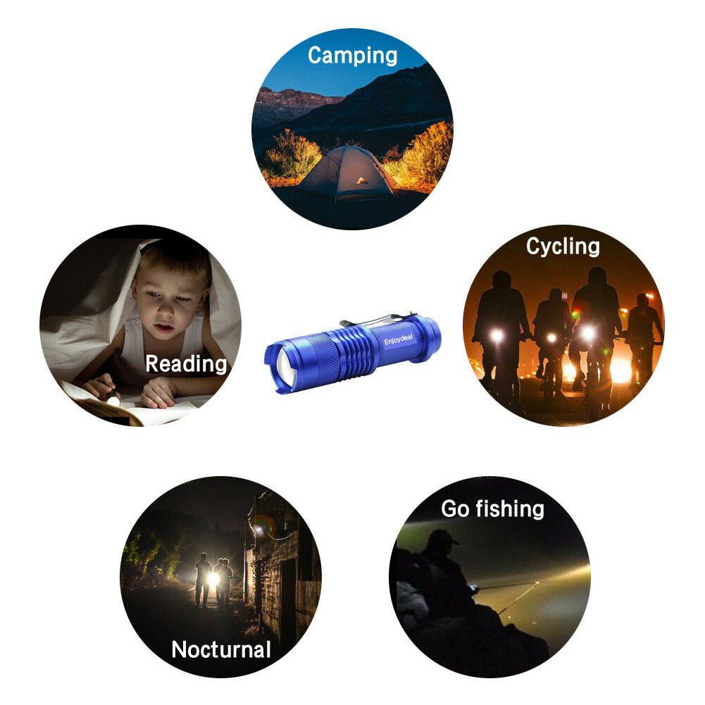 Portable Mini Q5 Zoomable 1200 Lumen LED Flashlight Torch Lamp 9.4cm