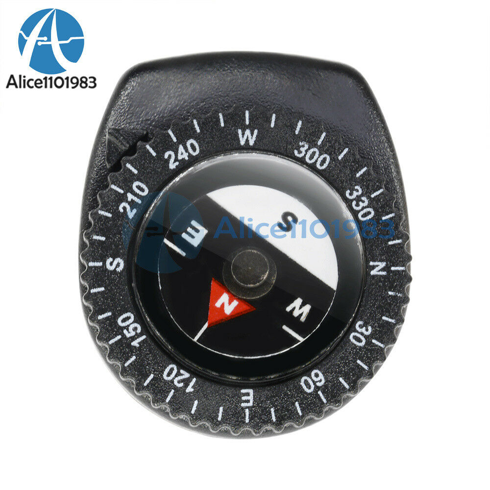 2PCS Mini Clear Liquid-filled Compass w/ Clip Outdoor Molle Backpack Pouches AL