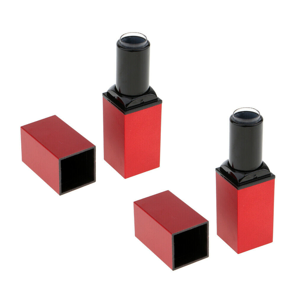 2Pcs Empty Lipstick Tube Lip Balm Container DIY Cosmetic Makeup Tools Red
