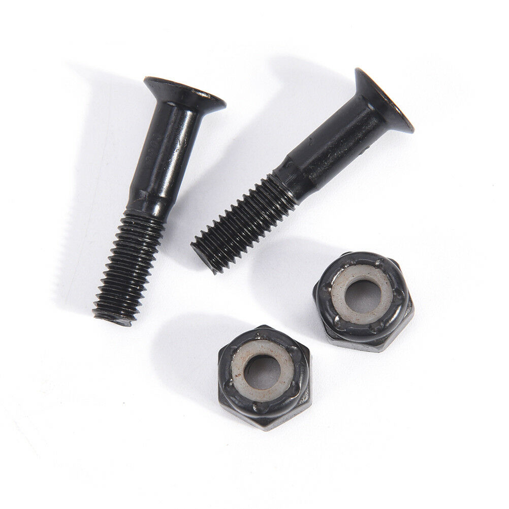 8 Pair Skateboard 25mm Black Hard Ware Bolts Parts Double Rocker Parts Screws Lt