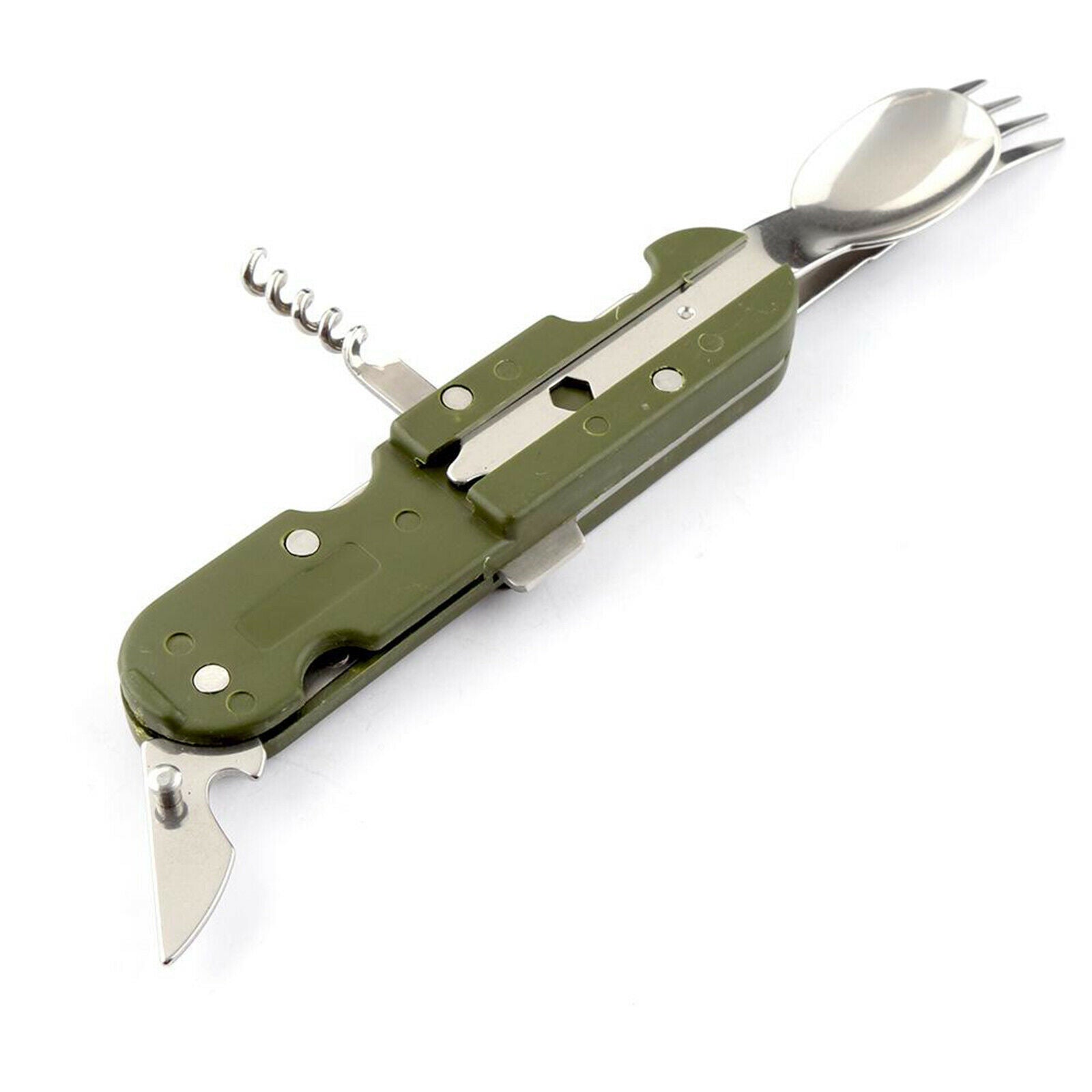 Multi-Function Portable Camping Tool, 4 in 1 Stainless Steel Fork Spoon Outdoor