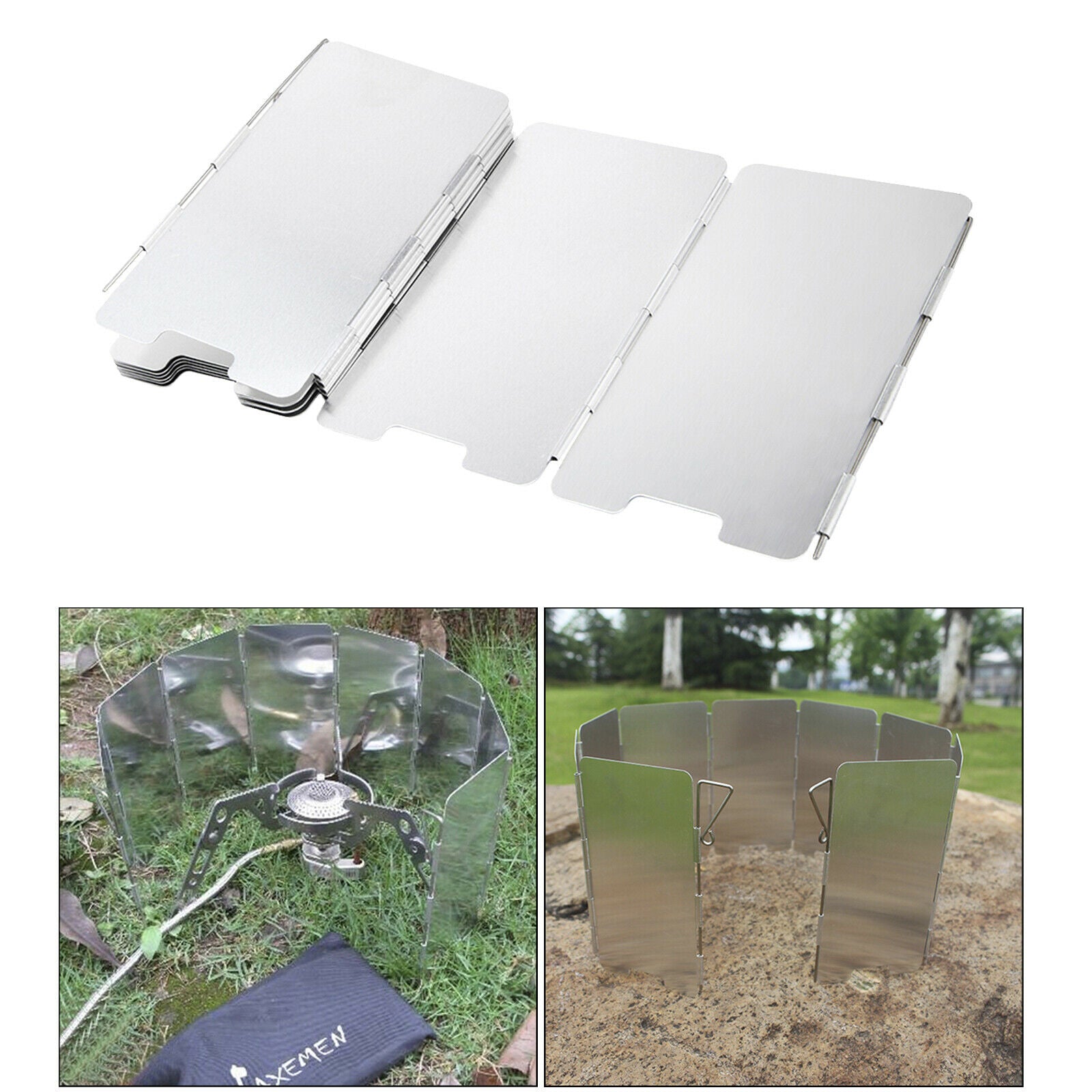 Foldable Camp Gas Stove Windshield Outdoor Picnic Cooker Burner Wind Screen
