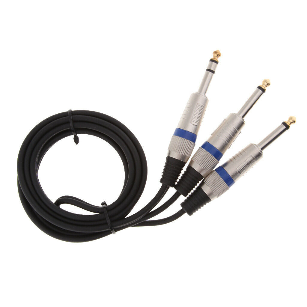 6.35mm 1/4" TRS Stereo to Dual 1/4" TS Mono Y Splitter Cable