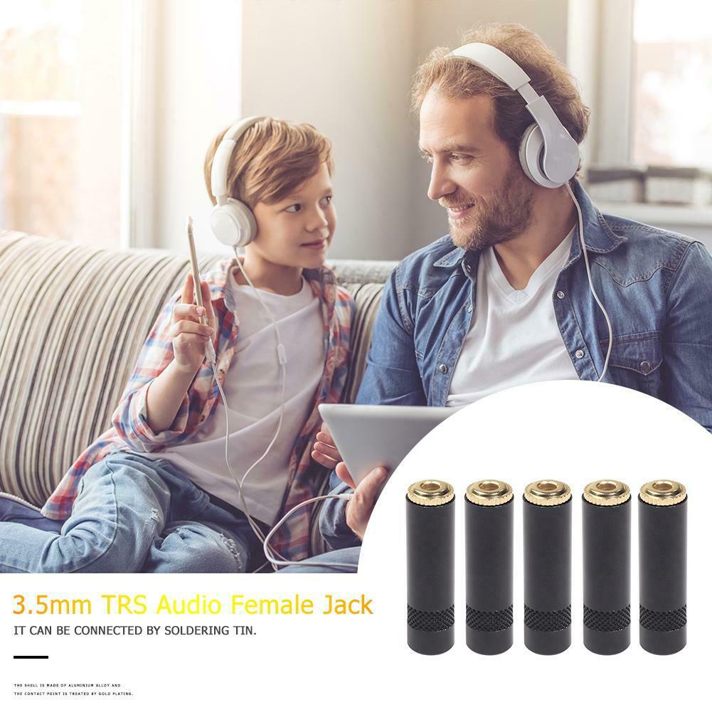 5pcs 3.5mm TRS Audio Female Jack Solder Connector 3 Pole Stereo Adapters @