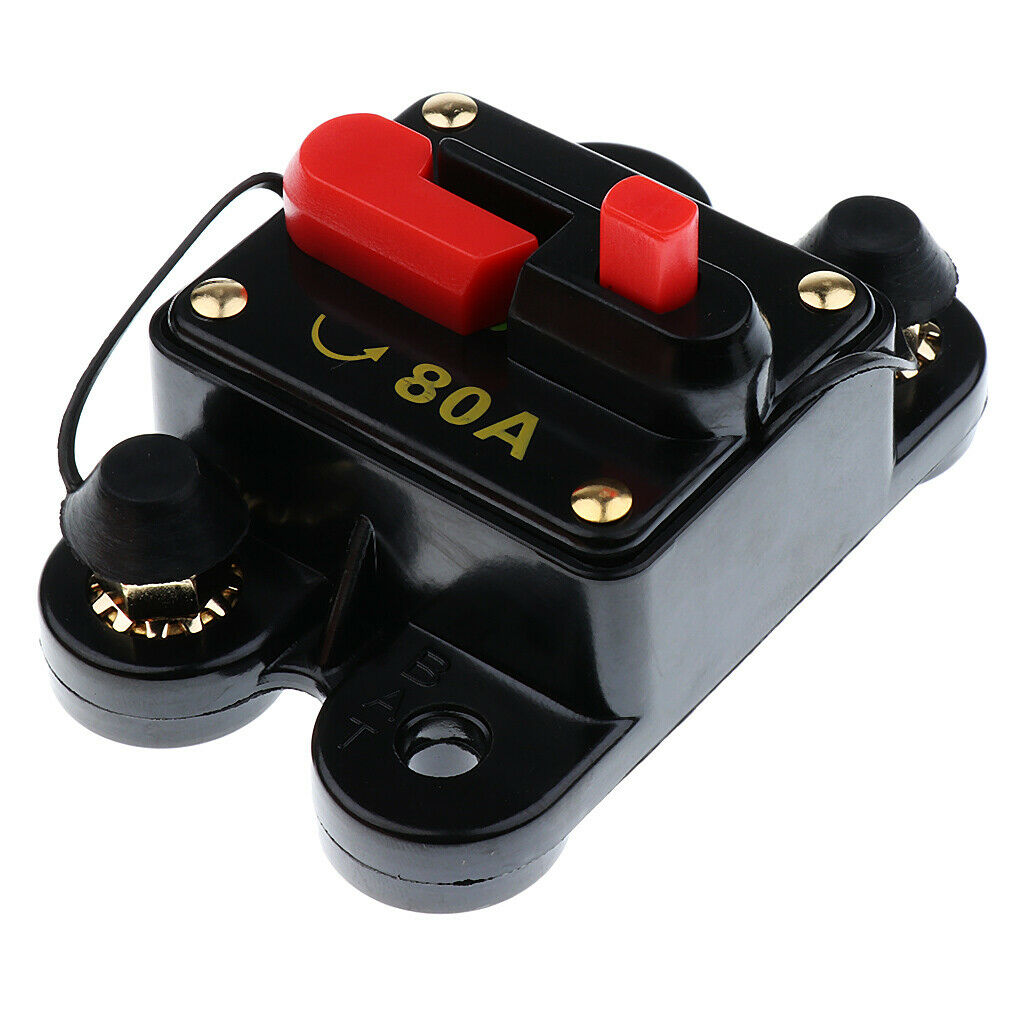 Waterproof 80A Amp Manual Reset Circuit Breaker for 12V/24V Car Auto Boat