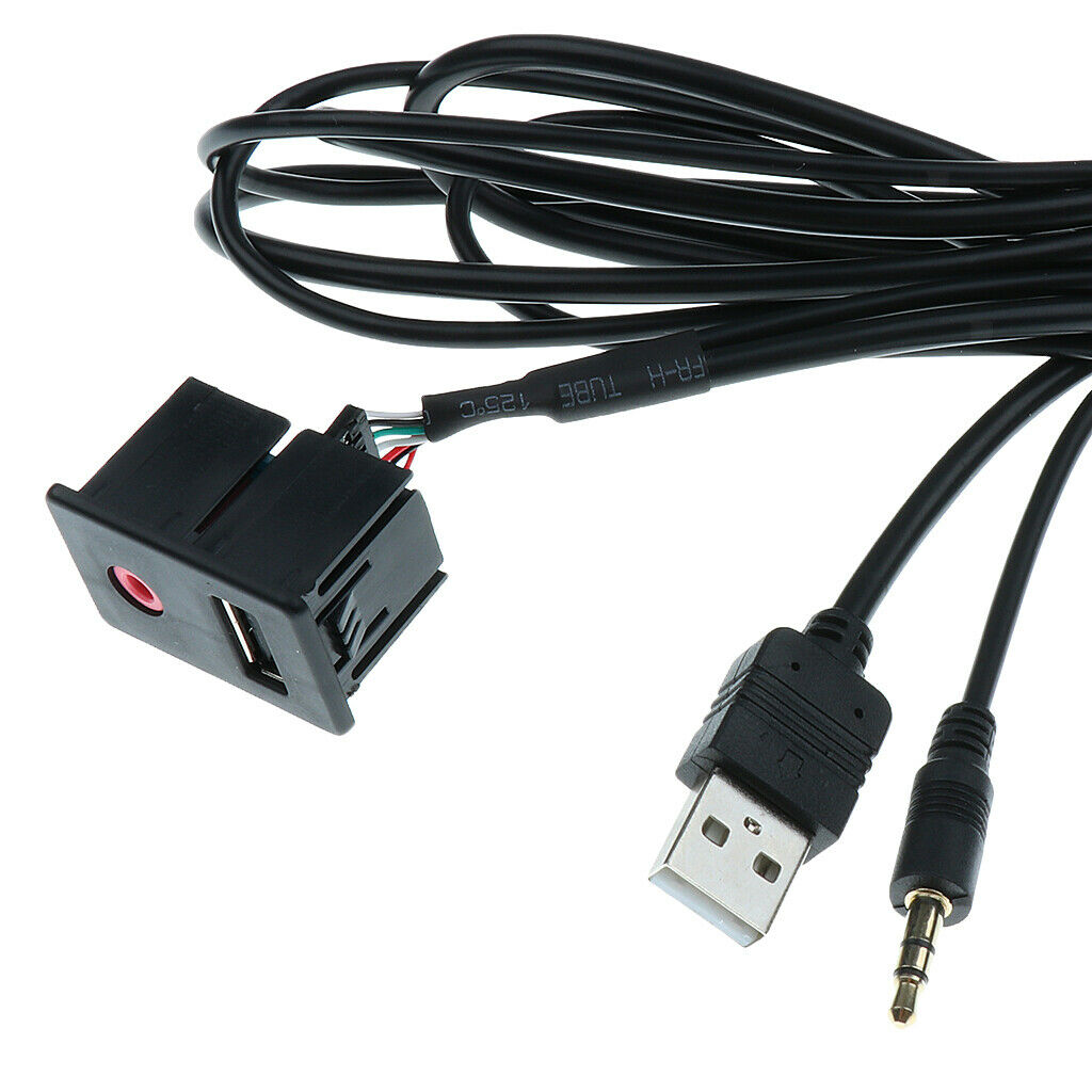 3.5mm   Aux and USB Input Extension Cable Connector Universal for Cars