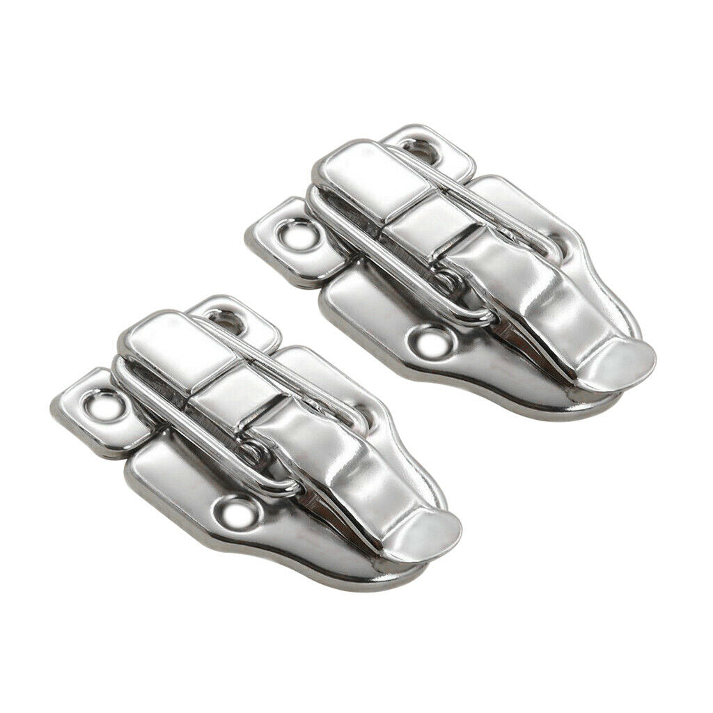 4PCS Wood Box Toolbox Cabinet Metal Spring Loaded Latches Catch Toggle Hasp