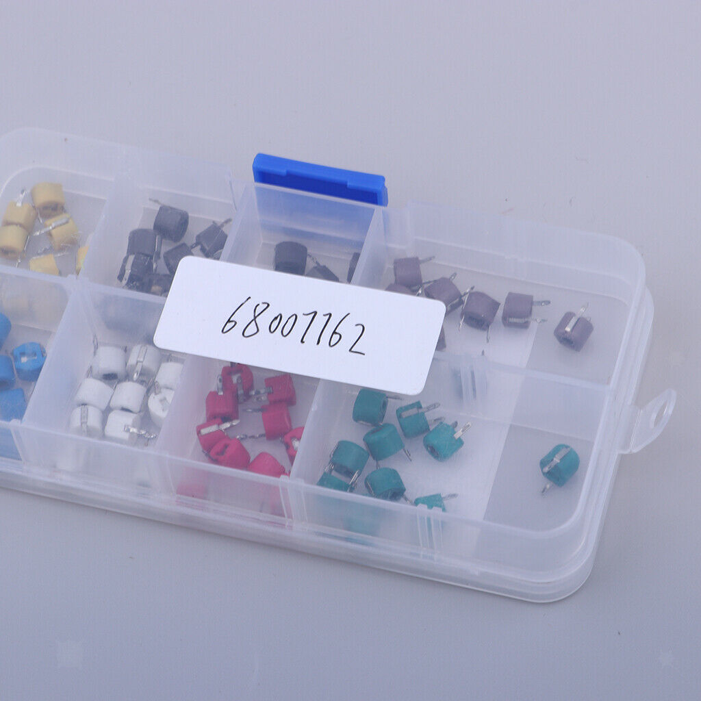 80x Trimm Electrolytic Capacitors Assortment, Range 5P 10P 20P 30P 40P 60P 70P
