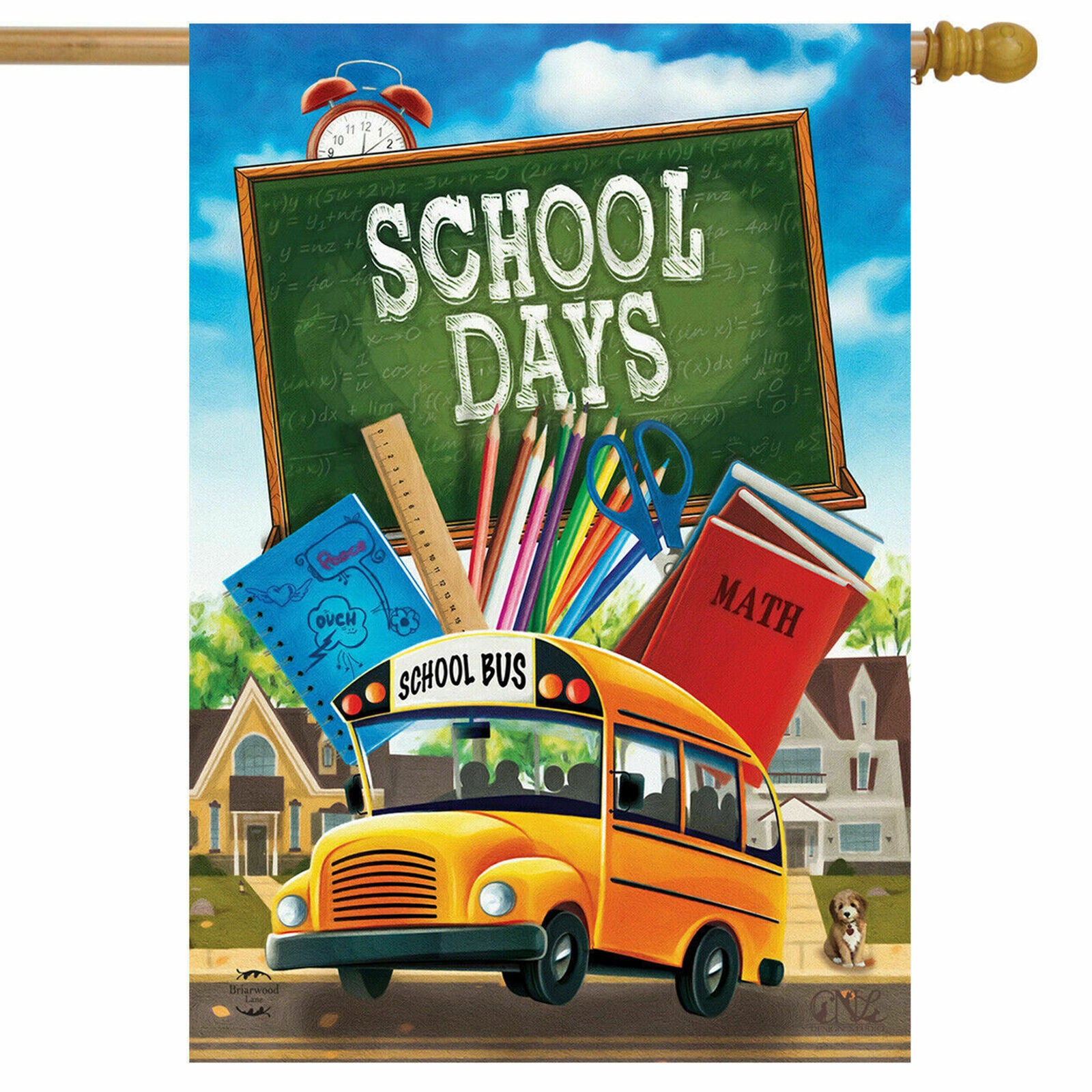 #149A SCHOOL DAYS BACK TO SCHOOL BUS LARGE HOUSE FLAG 28X40 BANNER