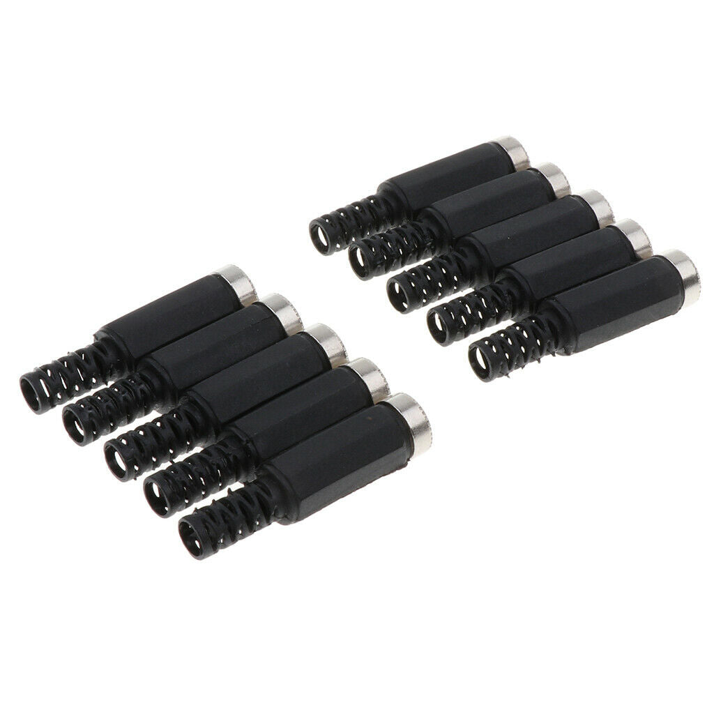 10Piece 5.5x2.5mm DC 5525 Power   Socket Female Connector Adapter Black