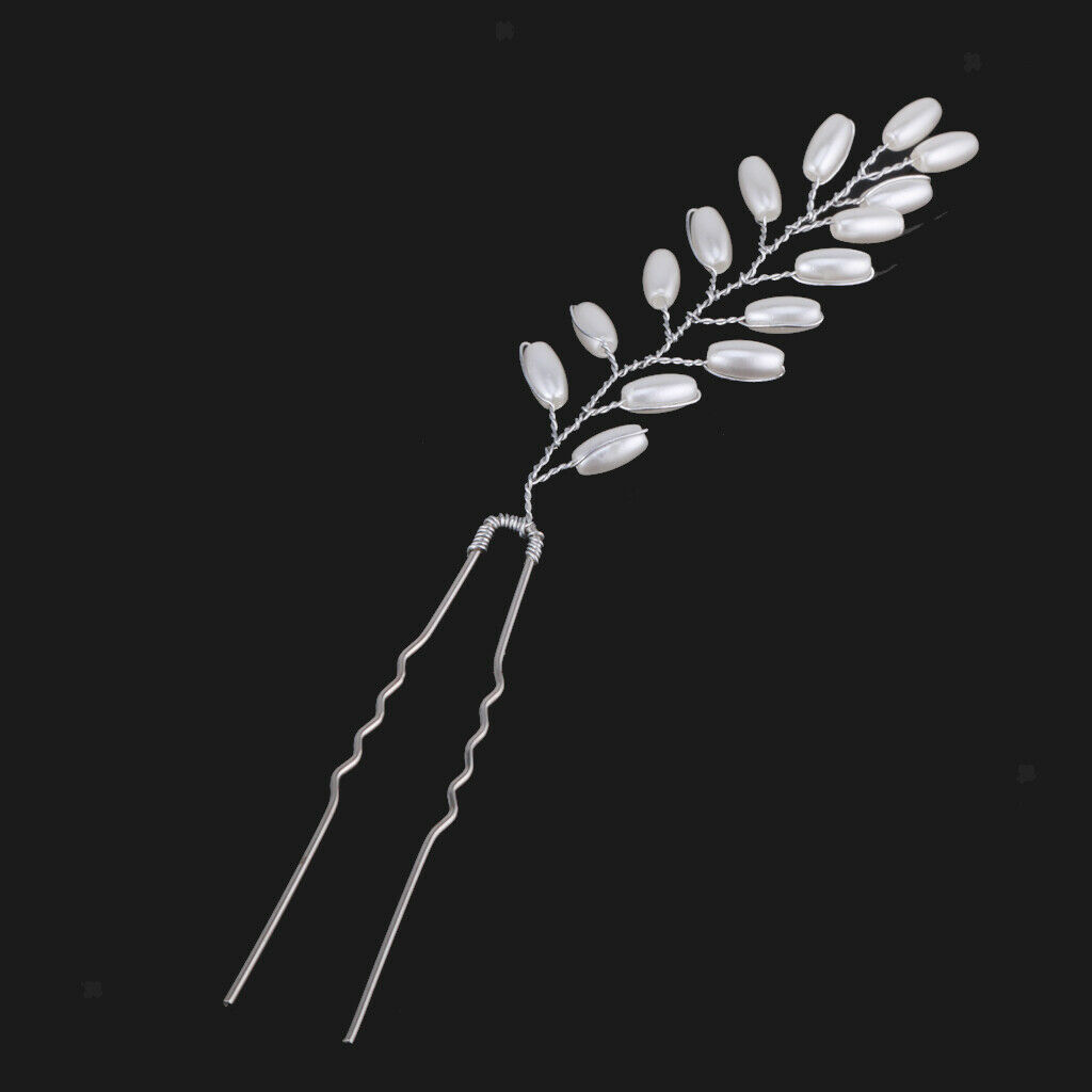 Bridal Hair Accessories White Leaf Barrette Hair Hoop Clip Hairpin Jewelry