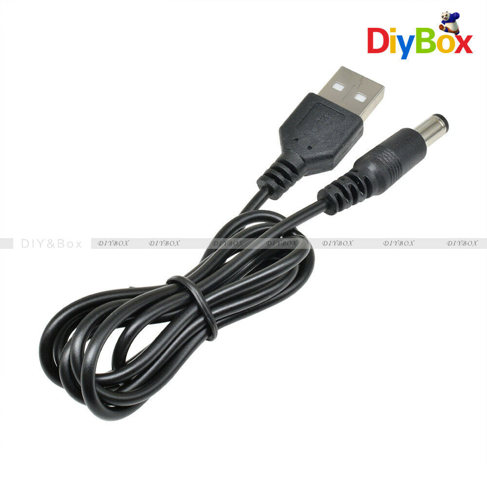 USB 2.0 Male A To DC 5.5mm x 2.1mm Plug DC Power Supply Cord Socket Cable D