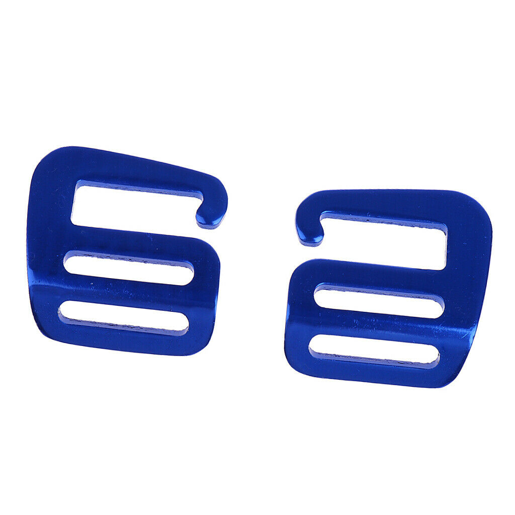 2x Aluminum Alloy Webbing Buckles Outdoor Carabiners Fasten Belt Clips Blue
