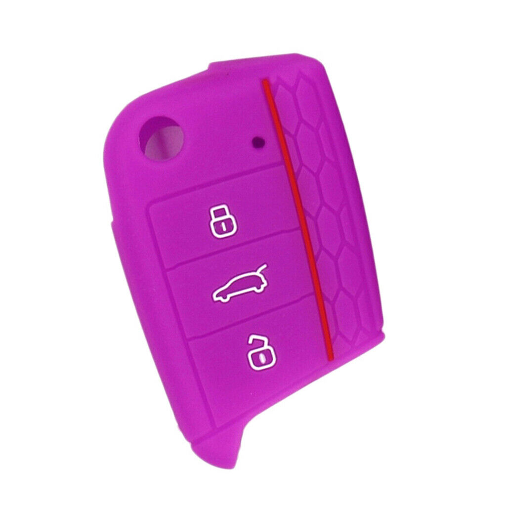 Flod Key Silicone 3Buttons Protective Case Cover for Volkswagen 2017 Purple