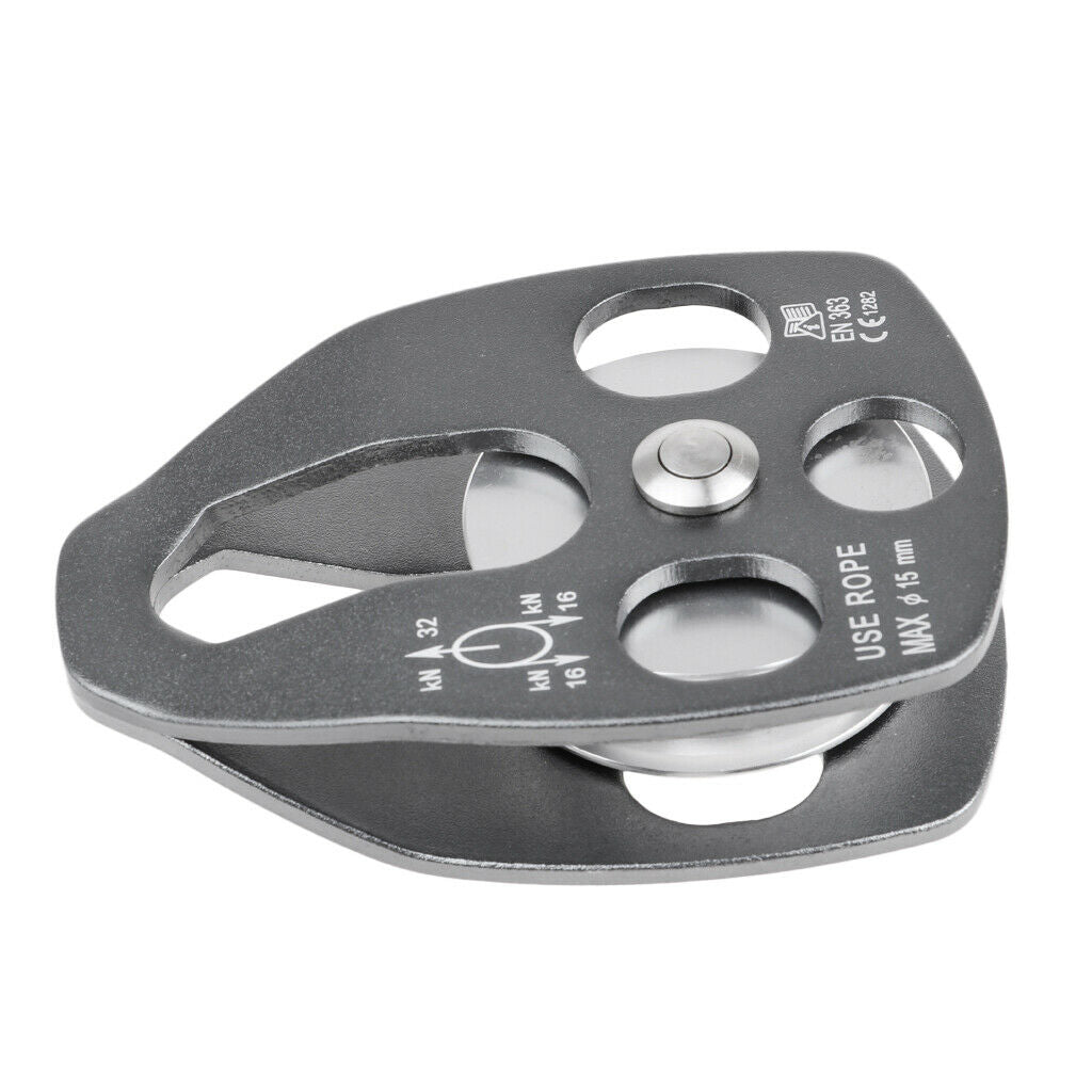 Rock Climbing Single Rope Pulley 32KN Tree Arborist Mountaineering Equipment