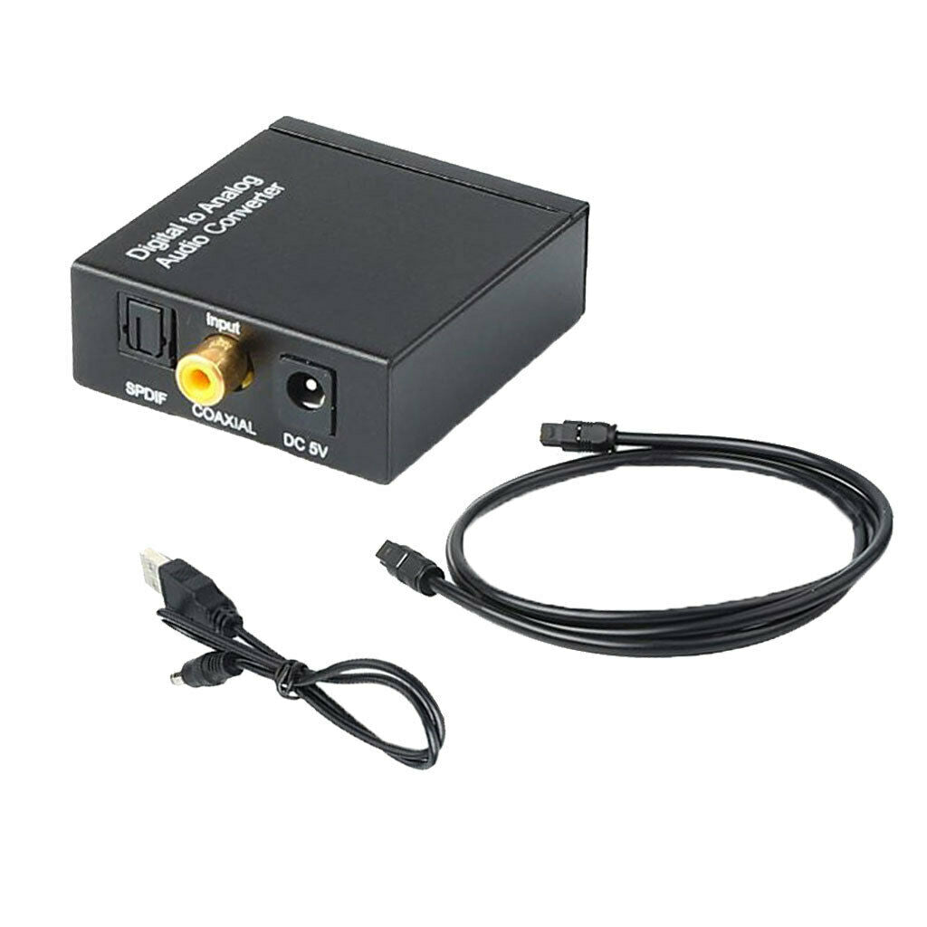 Digital SPDIF Toslink to Analog Stereo Audio L/R Audio AUX Converter Adapter