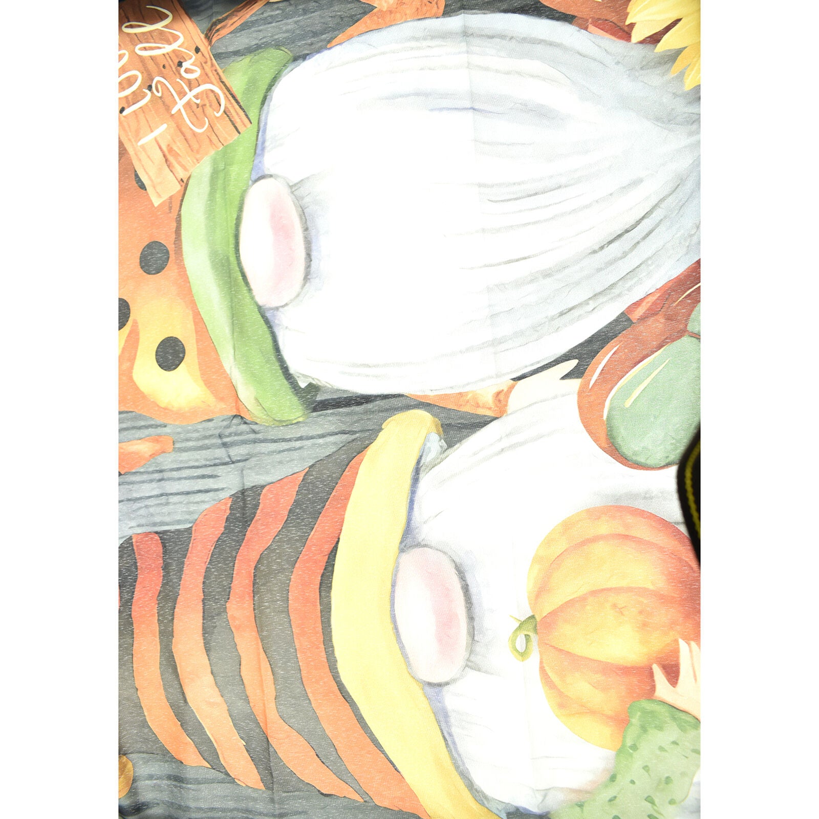 #169 CUTE AUTUMN FALL GNOMES PUMPKINS LARGE HOUSE FLAG 28X40 BANNER