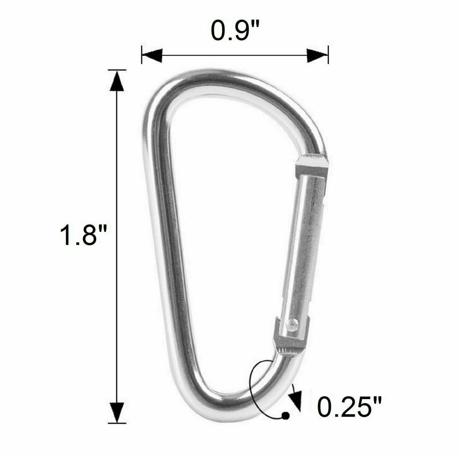 10PCS D Shape Aluminum Carabiner Clip Snap Hook Small Camping Outdoor Hiking