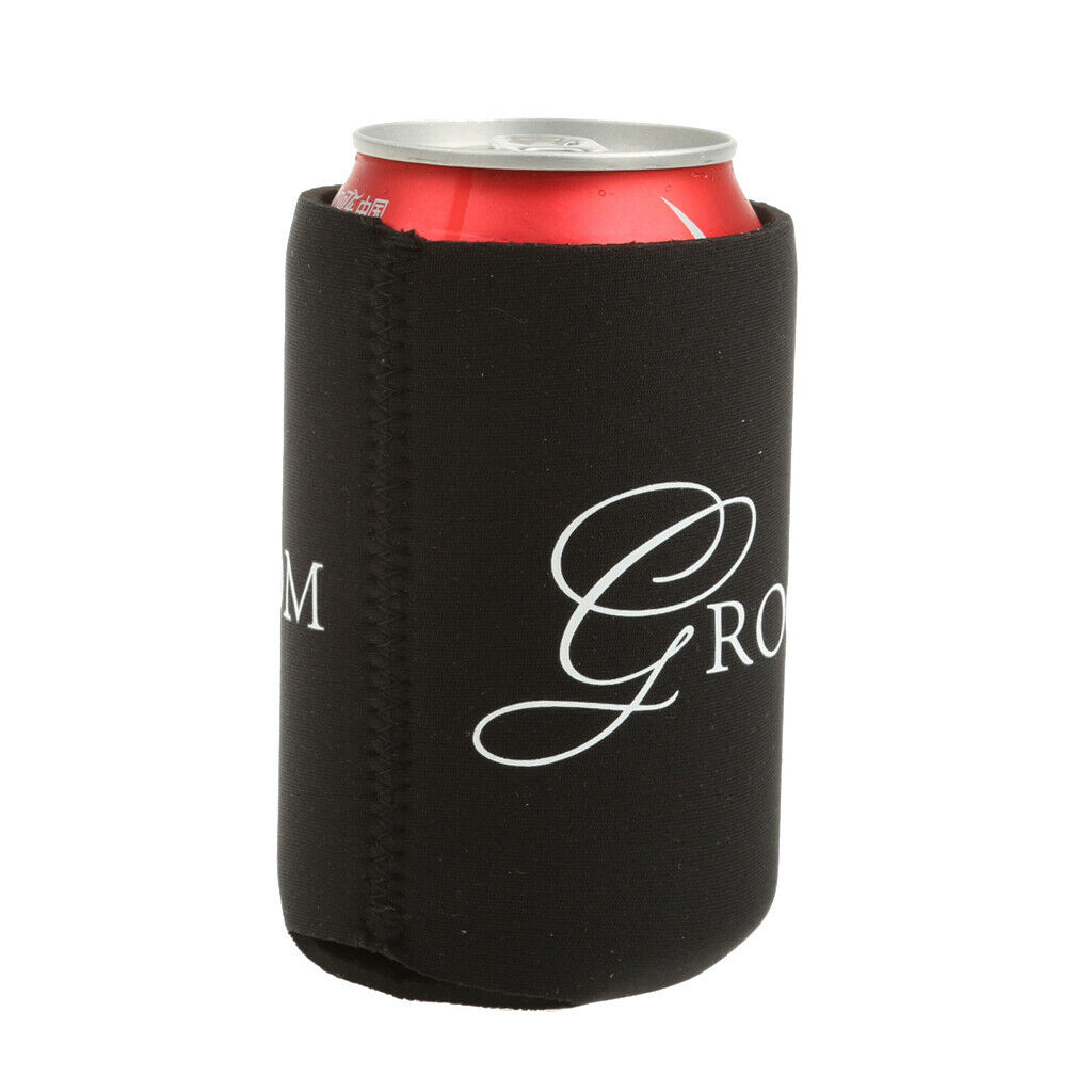 "Groom" Sleeve Protection Insulation Neoprene Can Cooler Black